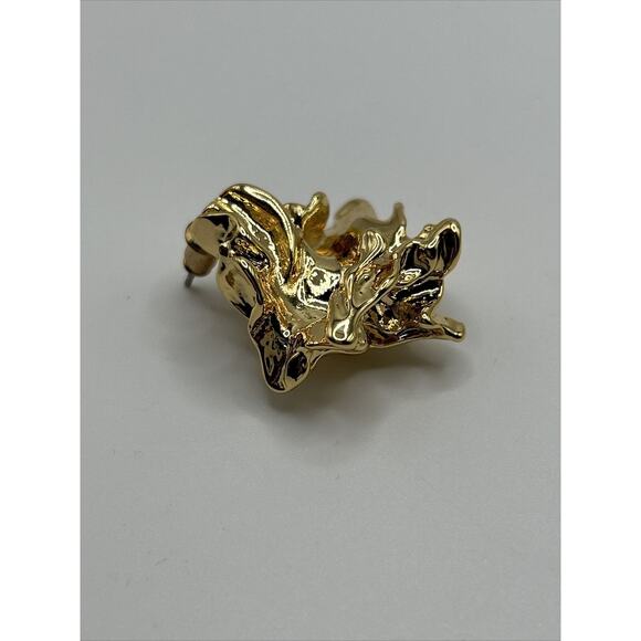 Amber Sceats 24K Gold Plated Reese Sculptural Nugget Style Earrings NWT - Picture 6 of 12